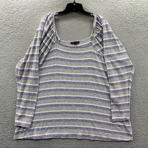 Lane Bryant Purple and Gray Striped Sweater